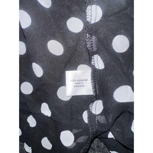 Lane Bryant 14/16 Black White Polka Dot Semi-Sheer Swim Coverup Kimono Sleeves - Picture 5 of 5